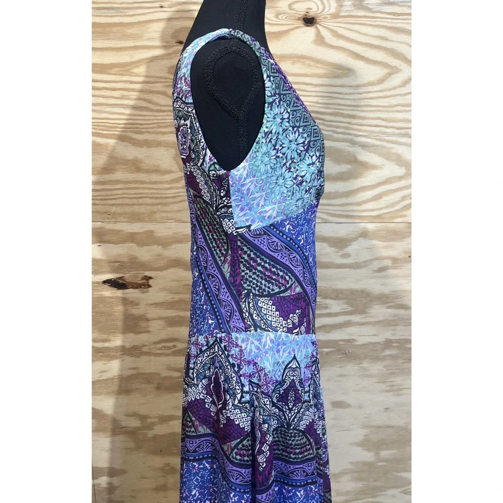 Dressbarn Y2K Babydoll Fairy Asymmetrical Dress Size 8 Sheer Patchwork Festival - Picture 6 of 16